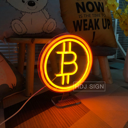 Custom Neon Sign Bitcoin Led Signs Funny Wall Decor For Bedroom Home