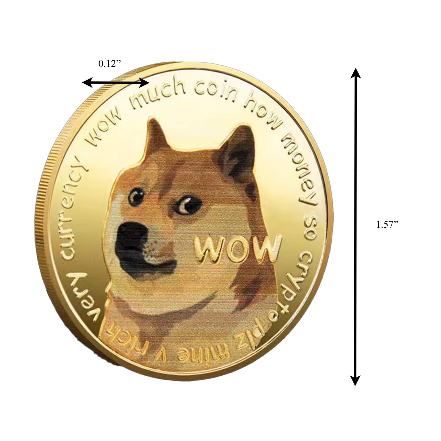 Dogecoin 24k Gold Plated Cryptocurrency Commemorative Collector for Decoration
