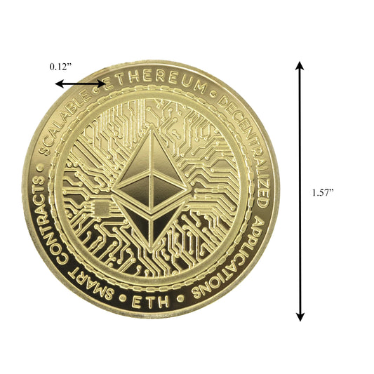 Ethereum Classic Blockchain Crypto Gold Plated Coin