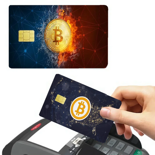 Bitcoin Logo Anime Cartoon Sticker Film Skin for Credit Card Debit