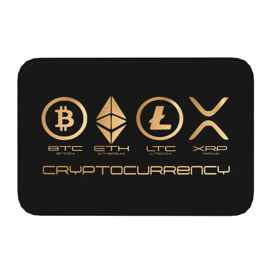 Custom Ripple XRP Front Door Mat Anti-Slip Indoor Absorbent Bitcoin