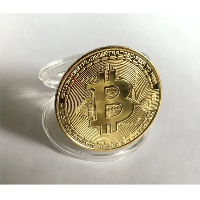 10Gold-plated Bitcoin Coin - Collect Artwork/Memorial