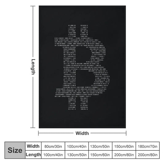 Bitcoin Binary Black Throw Blanket Soft Blanket Quilt Blanket Single