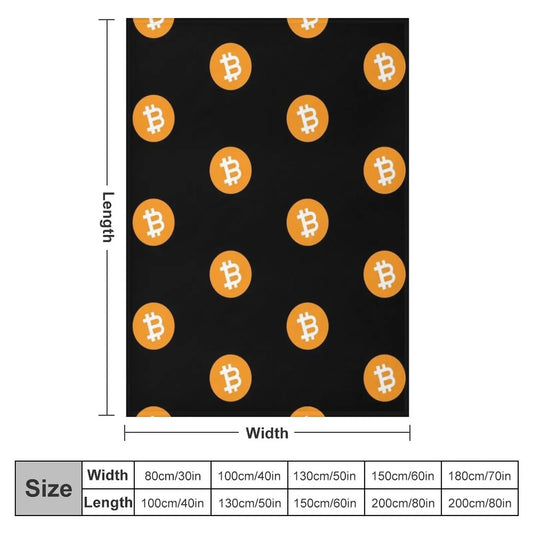 Bitcoin BTC Classic Cryptocurrency Logo Throw Blanket Plaid Weighted