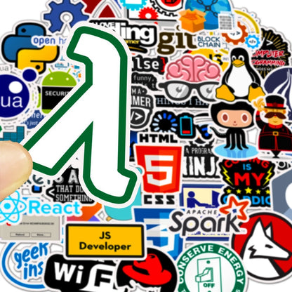10/30/50pcs Programmer Internet Java Stickers Geek Php Docker Html