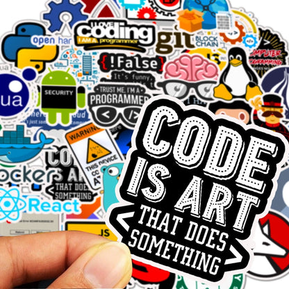 10/30/50pcs Programmer Internet Java Stickers Geek Php Docker Html