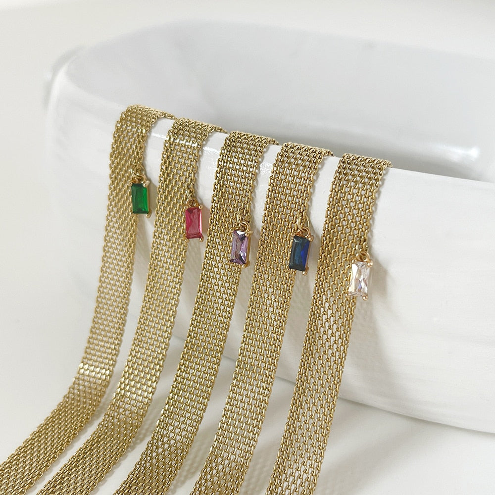 2021 Classic Snake Gold Color Cube Chain Roll Necklace  For Women