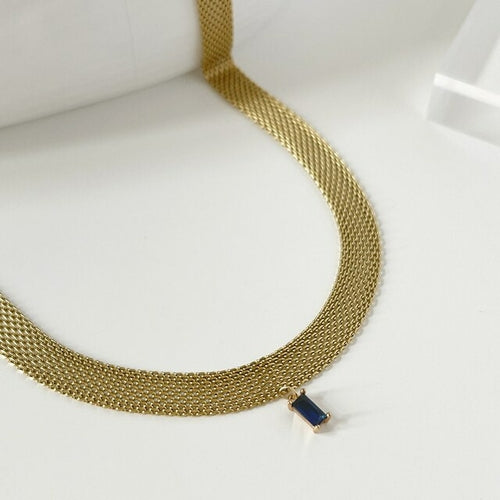 2021 Classic Snake Gold Color Cube Chain Roll Necklace  For Women
