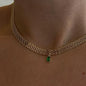 2021 Classic Snake Gold Color Cube Chain Roll Necklace  For Women