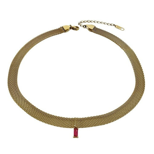 2021 Classic Snake Gold Color Cube Chain Roll Necklace  For Women