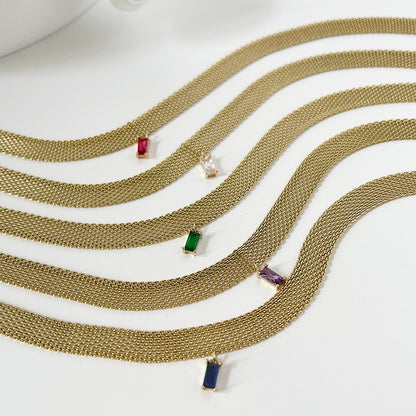 2021 Classic Snake Gold Color Cube Chain Roll Necklace  For Women