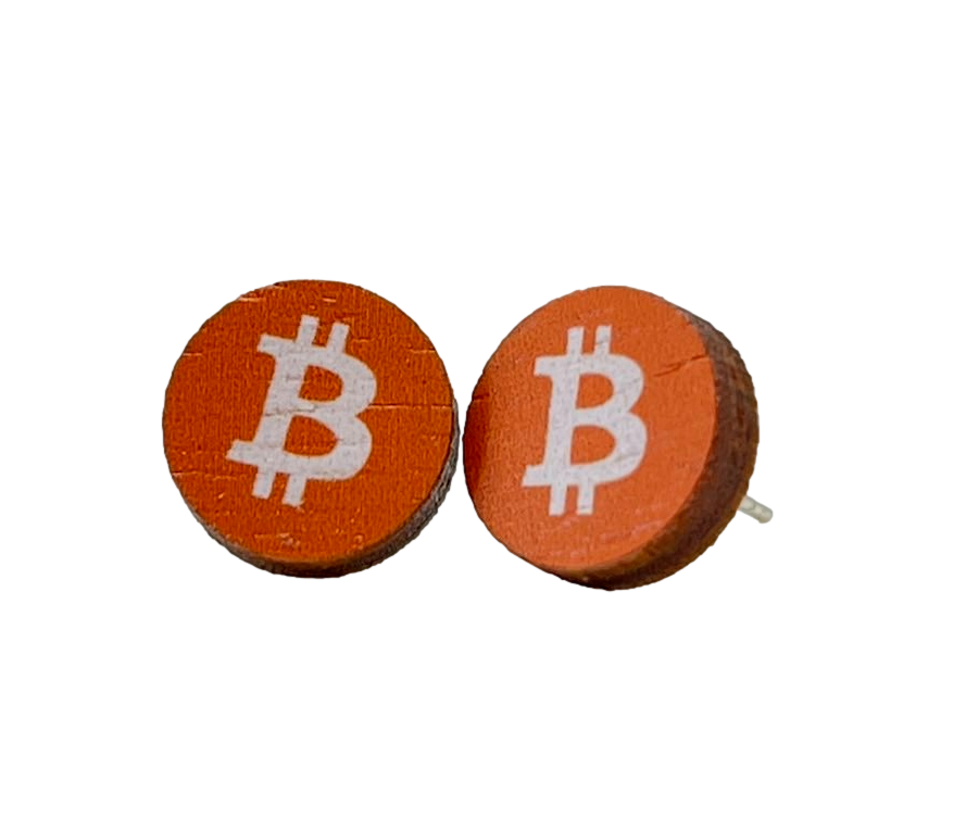 Bitcoin Stud Earrings # 3079
