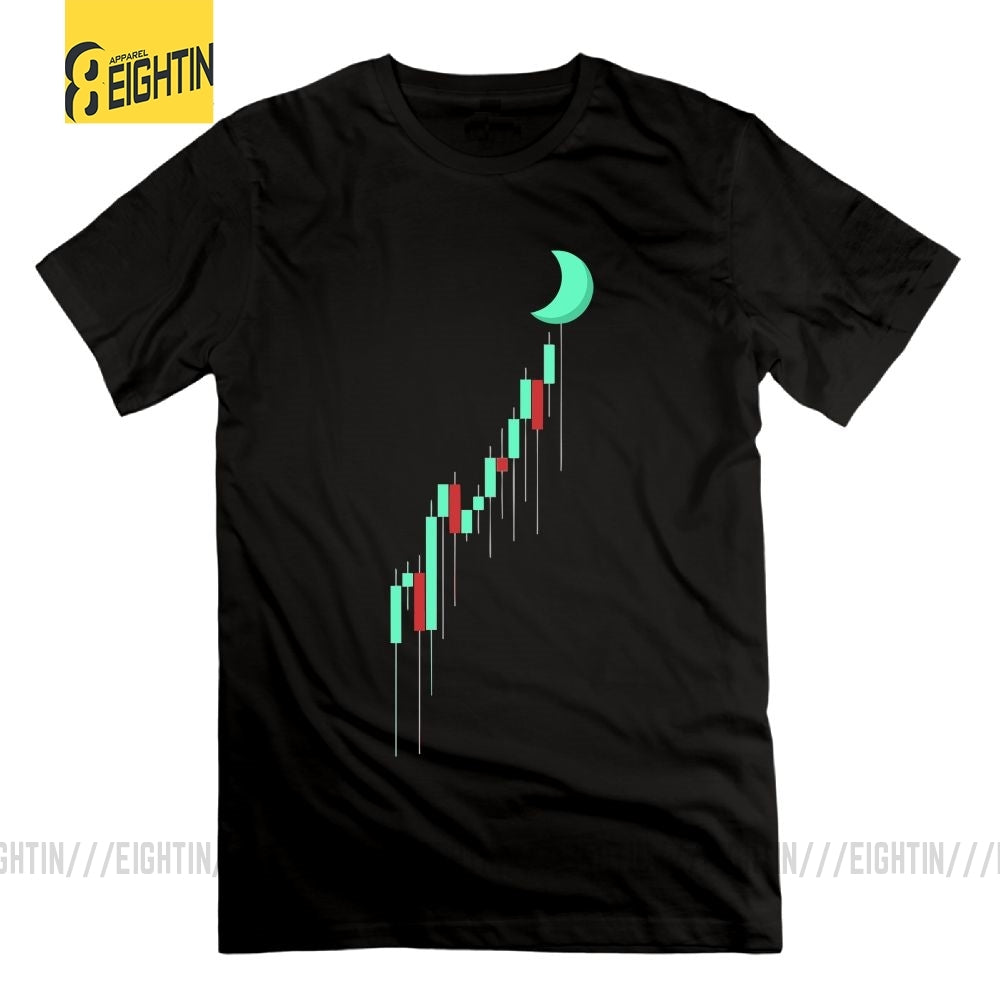 Crypto Candle To The Moon Cryptocurrency T Shirt 100% Cotton Graphic