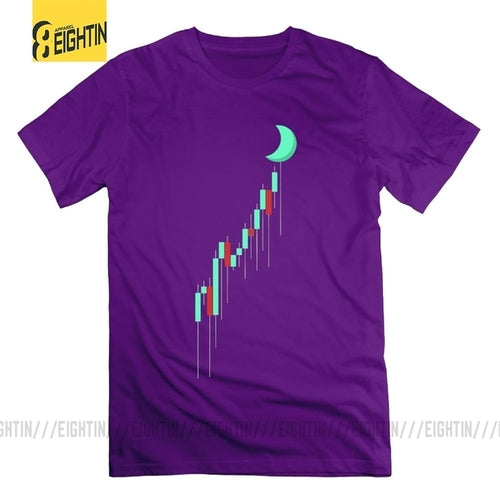 Crypto Candle To The Moon Cryptocurrency T Shirt 100% Cotton Graphic