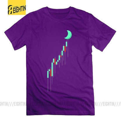 Crypto Candle To The Moon Cryptocurrency T Shirt 100% Cotton Graphic