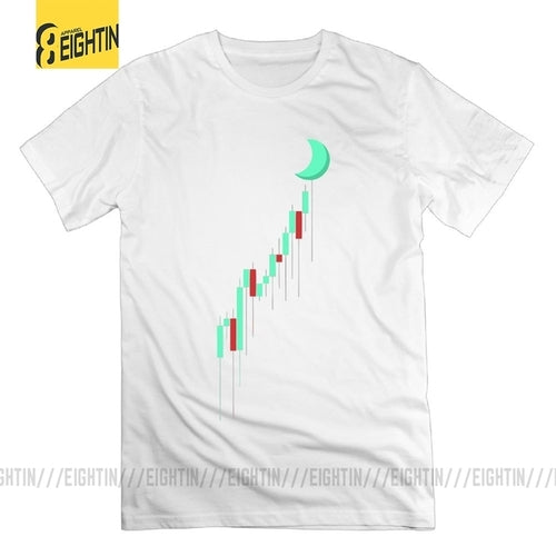Crypto Candle To The Moon Cryptocurrency T Shirt 100% Cotton Graphic