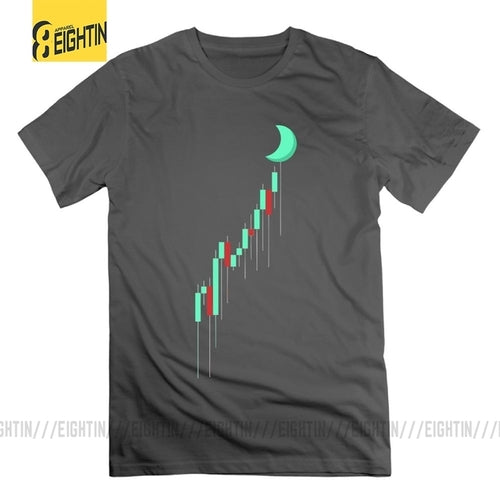 Crypto Candle To The Moon Cryptocurrency T Shirt 100% Cotton Graphic