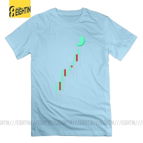 Crypto Candle To The Moon Cryptocurrency T Shirt 100% Cotton Graphic