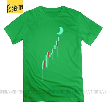 Crypto Candle To The Moon Cryptocurrency T Shirt 100% Cotton Graphic