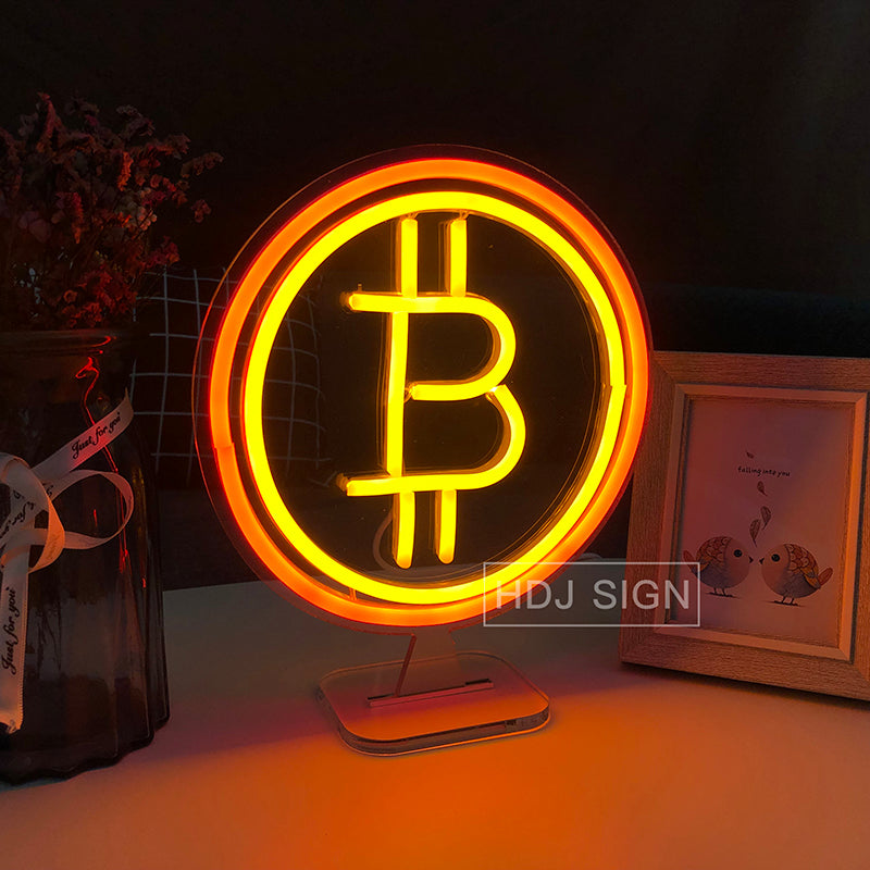 Custom Neon Sign Bitcoin Led Signs Funny Wall Decor For Bedroom Home