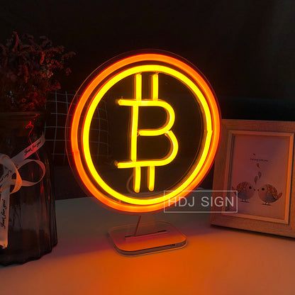 Custom Neon Sign Bitcoin Led Signs Funny Wall Decor For Bedroom Home