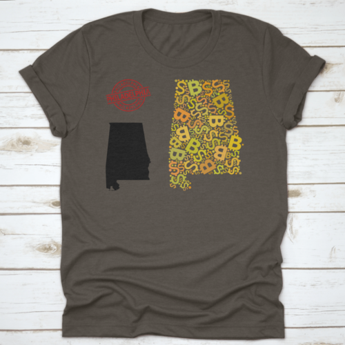 Rubber Philadelphia Stamp, And Bank Mosaic Map Of Alabama State. Red
