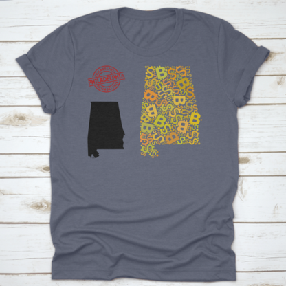 Rubber Philadelphia Stamp, And Bank Mosaic Map Of Alabama State. Red