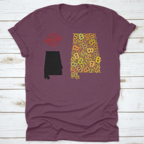 Rubber Philadelphia Stamp, And Bank Mosaic Map Of Alabama State. Red