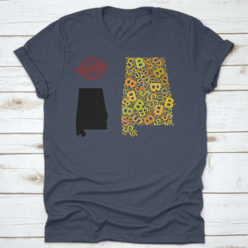 Rubber Philadelphia Stamp, And Bank Mosaic Map Of Alabama State. Red