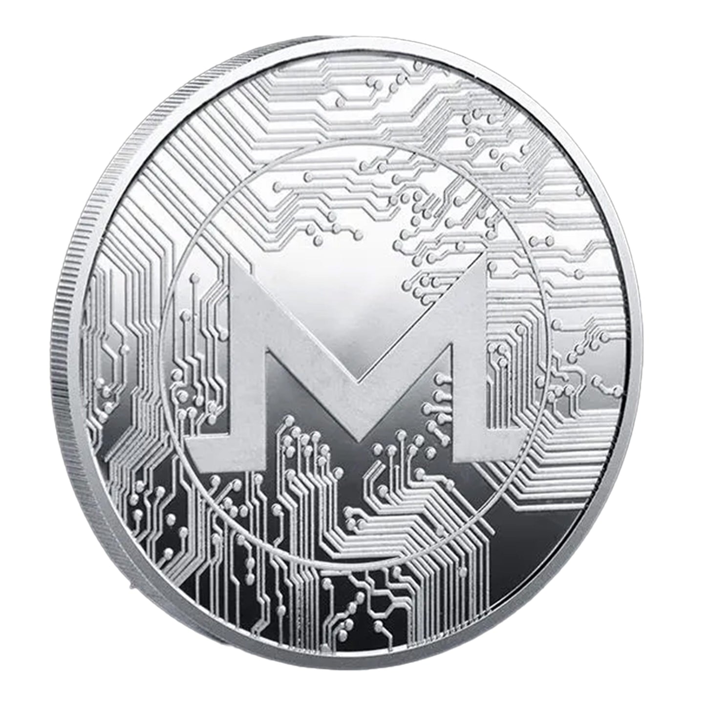 Monero Blockchain Crypto Silver Plated Coin