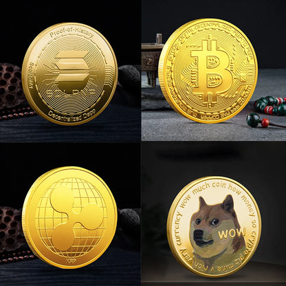 Bitcoin BTC SHIB DOGE XRP Souvenir Coin Physical Metal Crypto Currency