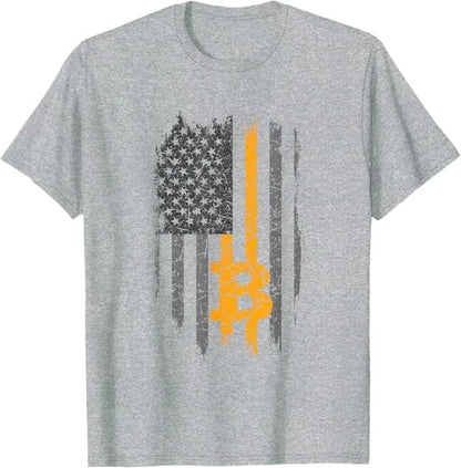BTC Bitcoin American Flag Crypto Revolution Buy The Dip T-Shirt