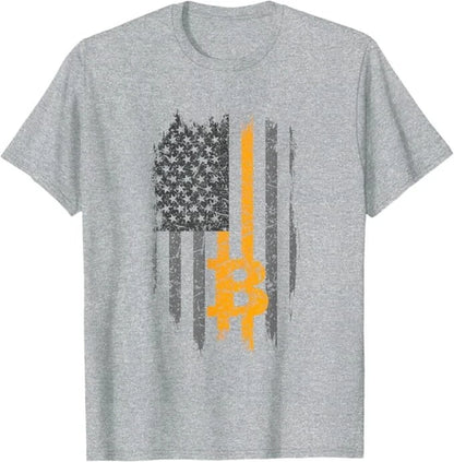 BTC Bitcoin American Flag Crypto Revolution Buy The Dip T-Shirt