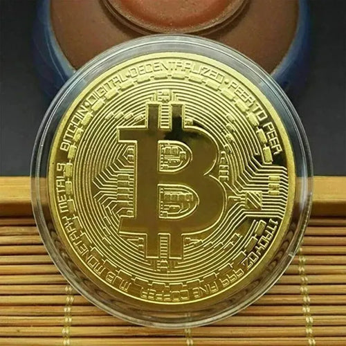 60-2PCS Gold Plated Bitcoin Coin Collectible Art Collection Gift