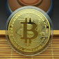 60-2PCS Gold Plated Bitcoin Coin Collectible Art Collection Gift