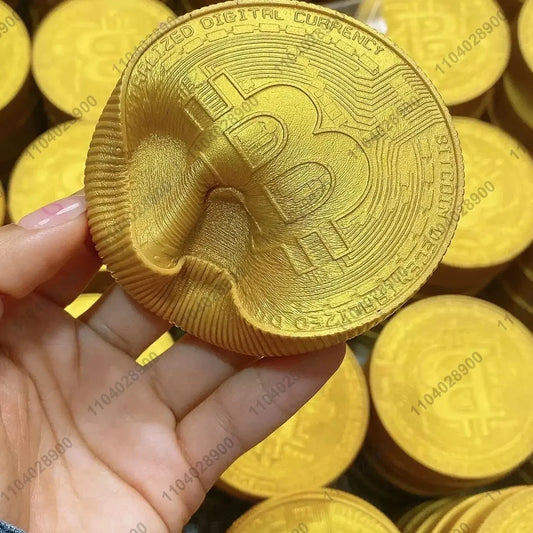 Gold Bitcoin Squeeze Toys Slow Rising Squishy Toy Bitcoin Coin Slow