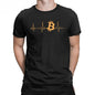 Men's Bitcoin Heartbeat Graphic T Shirts Cryptocurrency Pure  Tops