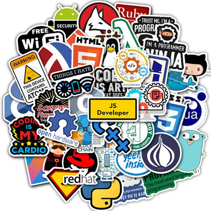 50pcs Programming Stickers Geek Python Java Internet php Docker Html