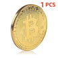 5PCSGold Plated Bitcoin Coin Collectible Art Collection Gift Physical
