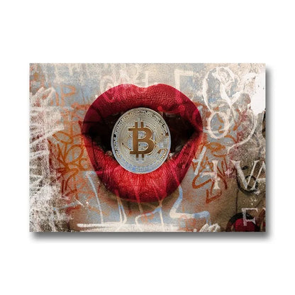 Bitcoin Canvas Art Paintings Graffiti Poster and Print