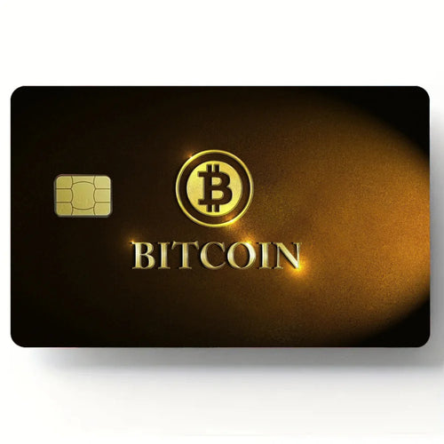 Bitcoin Pattern Stickers 4pcs PVC Credit Card Skin Stickers Removable