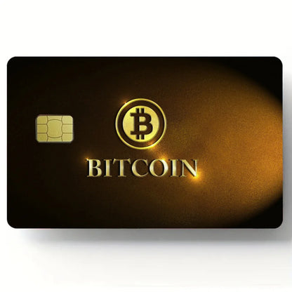 Bitcoin Pattern Stickers 4pcs PVC Credit Card Skin Stickers Removable