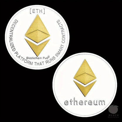 Ethereum Coin Souvenir Commemorative Silvery Plated Collectibles Coin