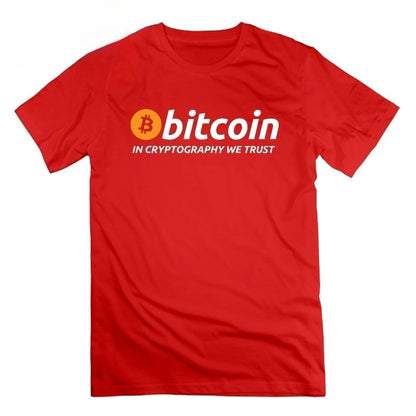 Bitcoin in Cryptography We Trust T Shirt Cryptocurrency Tees Men Round