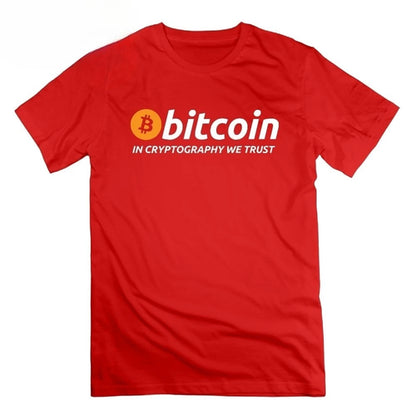Bitcoin in Cryptography We Trust T Shirt Cryptocurrency Tees Men Round