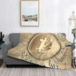 3d Printed Blanket Soft Cozy Warm BTC Cryptocurrency Home Bedroom Sofa