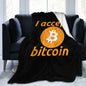 3d Printed Blanket Soft Cozy Warm BTC Cryptocurrency Home Bedroom Sofa