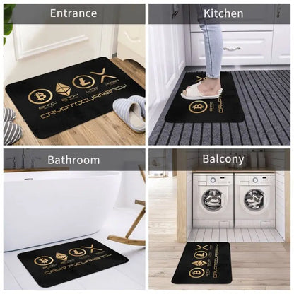 Custom Ripple XRP Front Door Mat Anti-Slip Indoor Absorbent Bitcoin