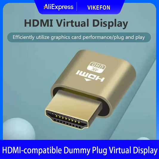 HDMI-Compatible Dummy Plug Virtual Display Headless Ghost Display