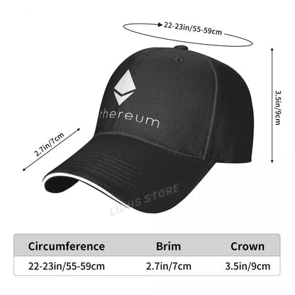 Ethereum Cryptocurrency Baseball Caps Women Men Adjustable Fashion